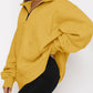 Women’s Solid Color Relaxed Zip Kangaroo Front Pocket Sweatshirt Pullover