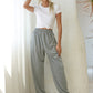 Women's Solid Color Sport Elastic Waistband Jogger