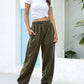 Women's Solid Color Sport Elastic Waistband Jogger