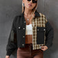 Women's Bi Patterns With Plaid Print Cropped Jacket