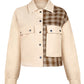 Women's Bi Patterns With Plaid Print Cropped Jacket