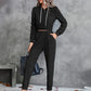 New solid color casual pleated hooded long-sleeved suit