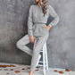 New solid color casual pleated hooded long-sleeved suit