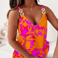 Women's Color Block Chain Strap Knit Blend Halter Top