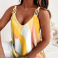 Women's Color Block Chain Strap Knit Blend Halter Top