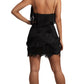 Sexy Dress Tassel Stitching Sexy Backless Evening Dress Deep V Neck Dress