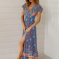 Women's Bohemian Print Wrap Maxi Dress