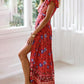 Women's Bohemian Print Wrap Maxi Dress