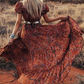 Women's Button Front Print Short Sleeve Maxi Dress