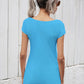 Women's Solid Color Short Sleeve Top With Lace