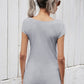 Women's Solid Color Short Sleeve Top With Lace