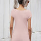 Women's Solid Color Short Sleeve Top With Lace