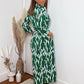 Women's Bright Print Button Front Midi Dress