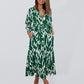Women's Bright Print Button Front Midi Dress