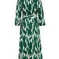 Women's Bright Print Button Front Midi Dress