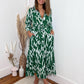 Women's Bright Print Button Front Midi Dress