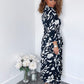 Women's Bright Print Button Front Midi Dress