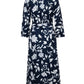 Women's Bright Print Button Front Midi Dress