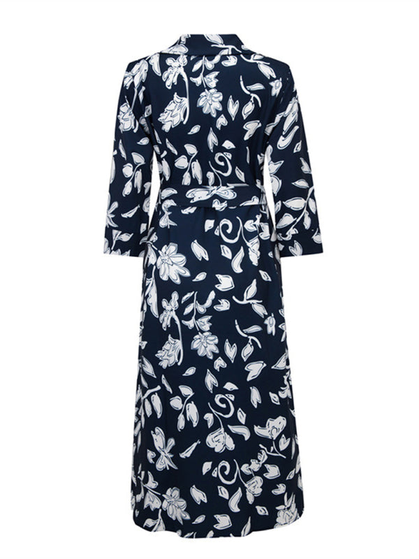Women's Bright Print Button Front Midi Dress