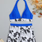 Women's Printed Bikini Top And High-waist Bottoms Shorts Set