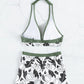 Women's Printed Bikini Top And High-waist Bottoms Shorts Set