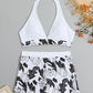 Women's Printed Bikini Top And High-waist Bottoms Shorts Set