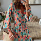 Women's Floral Print Tiered Puff Ruffle Sleeve Maxi Dress