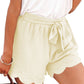 Women's Layered Petal Butterfly End Waist Lounge Short with Belt