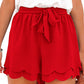 Women's Layered Petal Butterfly End Waist Lounge Short with Belt
