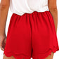 Women's Layered Petal Butterfly End Waist Lounge Short with Belt
