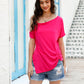 Women's Solid Color Chain Hardware Cutout Shoulder Top