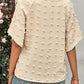 Women's Solid Color V-neck Clip Dot Blouse