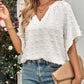 Women's Solid Color V-neck Clip Dot Blouse
