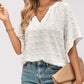 Women's Solid Color V-neck Clip Dot Blouse