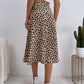 Women's casual all-match temperament polka dot print slit skirt