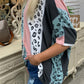 Printed half-sleeve loose casual pullover top