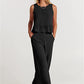 Women's Ruffle Sleeveless Top With Matching Wide-leg Pants