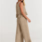 Women's Ruffle Sleeveless Top With Matching Wide-leg Pants