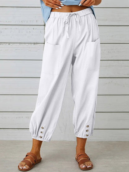 Women's Solid Color Parachute Cargo Pants