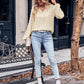 Women's new jacquard V-neck long-sleeved V-neck loose top