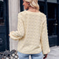 Women's new jacquard V-neck long-sleeved V-neck loose top