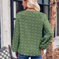 Women's new jacquard V-neck long-sleeved V-neck loose top