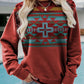 Long Sleeve Crewneck Western Print Sweatshirt