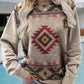 Long Sleeve Crewneck Western Print Sweatshirt