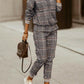 Printed long-sleeved trousers set High-quality sweater set