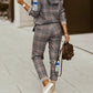 Printed long-sleeved trousers set High-quality sweater set