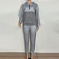 Printed long-sleeved trousers set High-quality sweater set