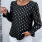 Women's polka dot black bronzing shirt with long sleeves