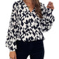 New Retro Fashion Lapel Long Sleeve Printed Shirt Top