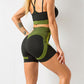 Women's quick-drying tight seamless backless camisole+shorts yoga suit